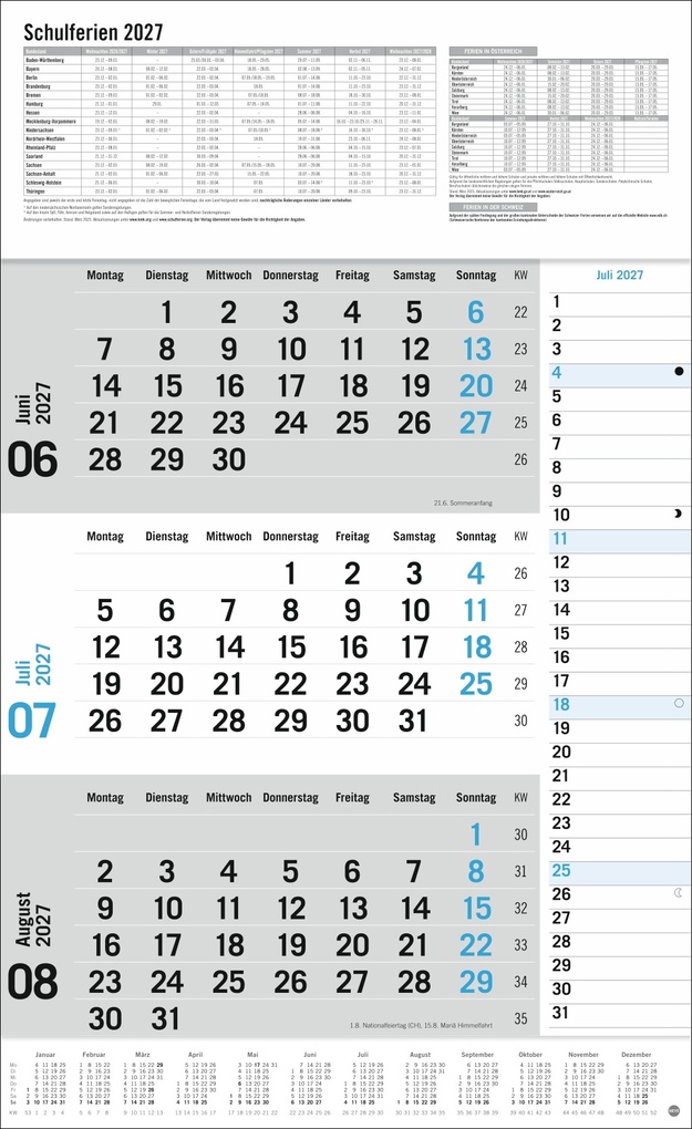 Weitere Ansicht: 3-Monats-Planer Klappfälzel 2027