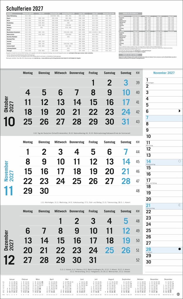 Weitere Ansicht: 3-Monats-Planer Klappfälzel 2027