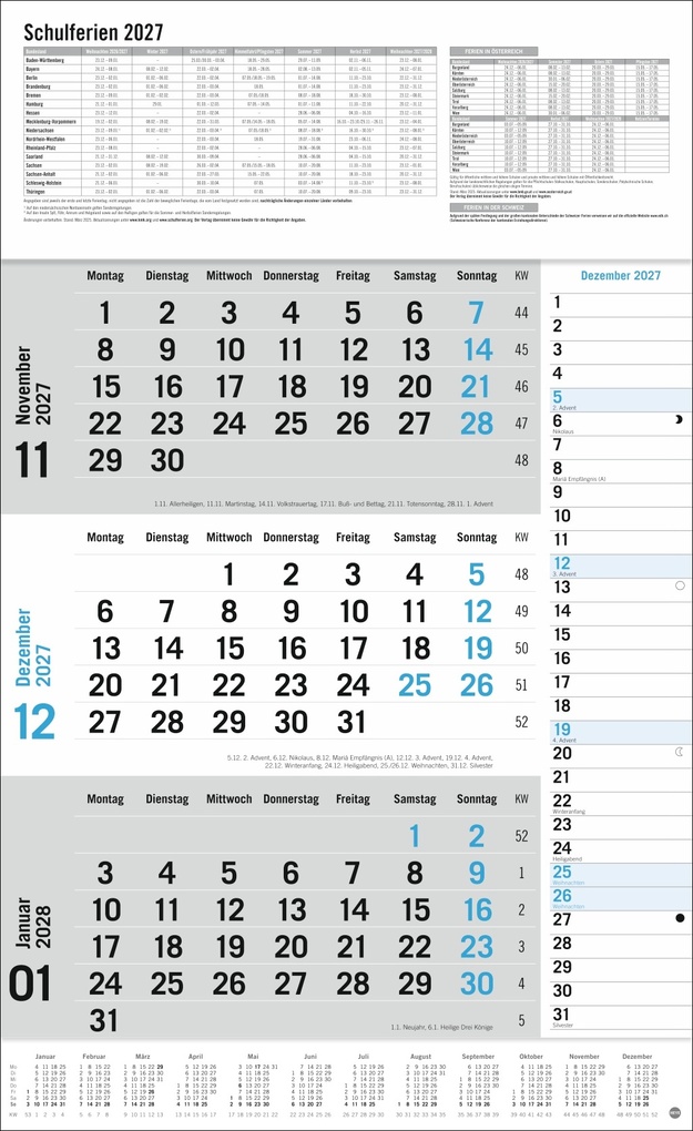 Weitere Ansicht: 3-Monats-Planer Klappfälzel 2027
