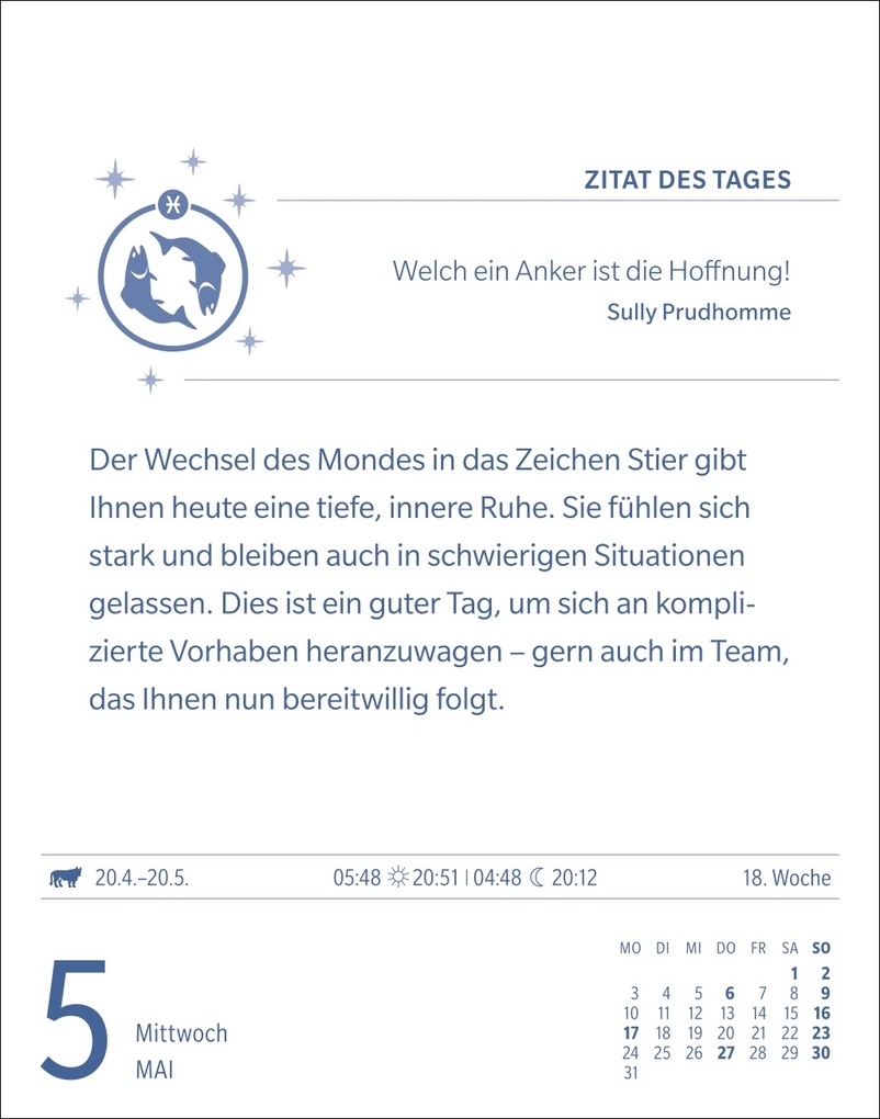 Weitere Ansicht: Fische Sternzeichenkalender 2027 - Tagesabreißkalender - Ihr Horoskop für jeden Tag | Robert Satorius