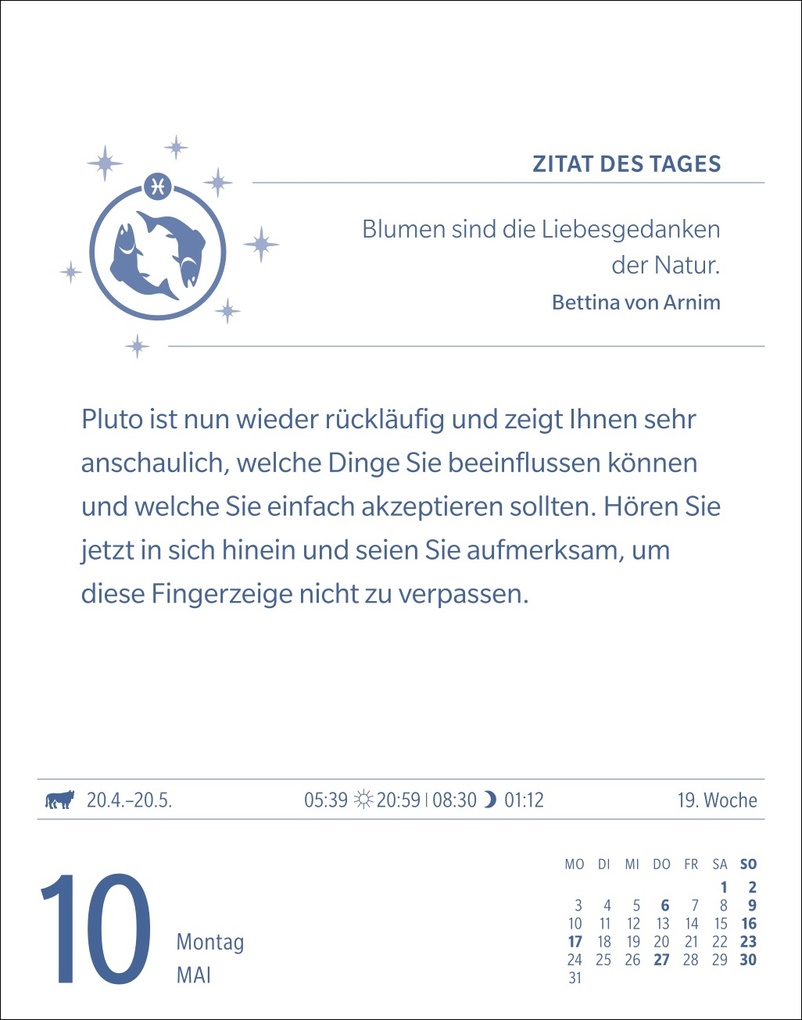 Weitere Ansicht: Fische Sternzeichenkalender 2027 - Tagesabreißkalender - Ihr Horoskop für jeden Tag | Robert Satorius
