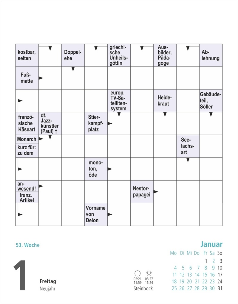 Weitere Ansicht: Stefan Heine Kreuzworträtsel Tagesabreißkalender 2027 | Stefan Heine
