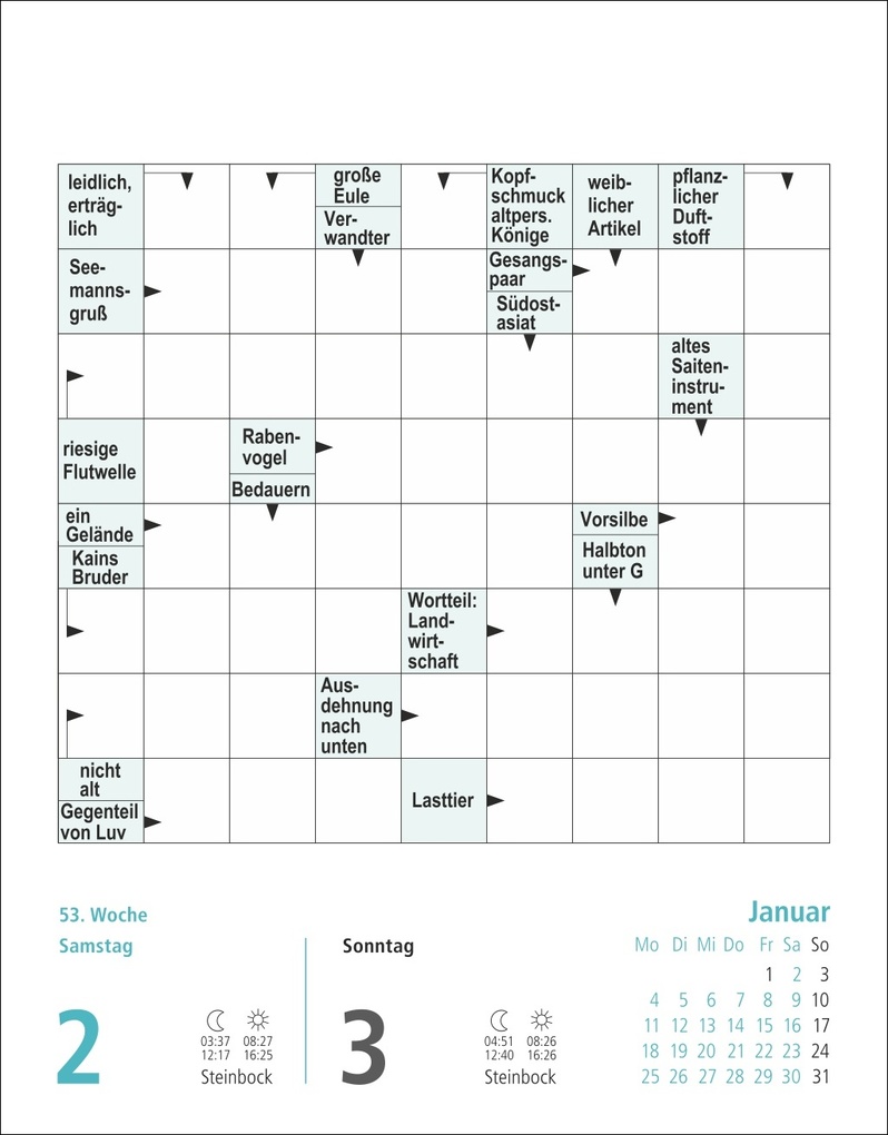 Weitere Ansicht: Stefan Heine Kreuzworträtsel Tagesabreißkalender 2027 | Stefan Heine
