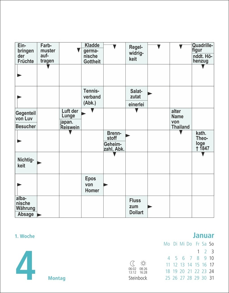 Weitere Ansicht: Stefan Heine Kreuzworträtsel Tagesabreißkalender 2027 | Stefan Heine
