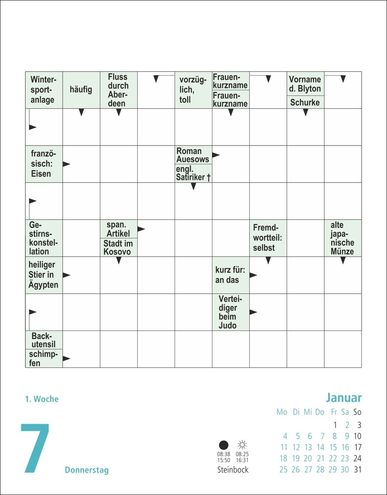 Weitere Ansicht: Stefan Heine Kreuzworträtsel Tagesabreißkalender 2027 | Stefan Heine
