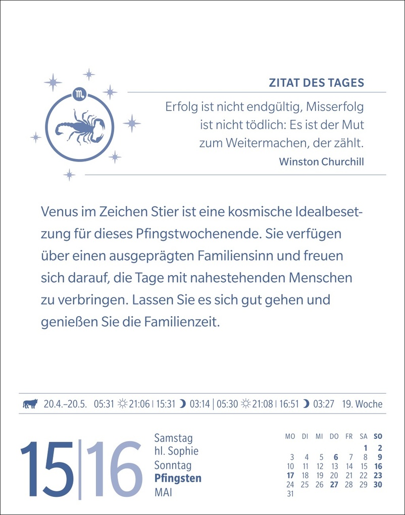 Weitere Ansicht: Skorpion Sternzeichenkalender 2027 - Tagesabreißkalender - Ihr Horoskop für jeden Tag | Robert Satorius