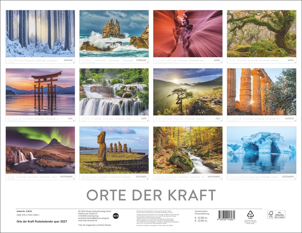 Weitere Ansicht: Orte der Kraft Posterkalender 2027
