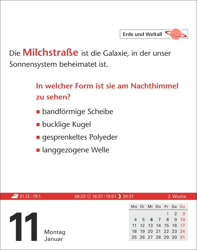 Weitere Ansicht: Duden Allgemeinbildung Tagesabreißkalender 2027 - Wissen und Quizzen | Thomas Huhnold