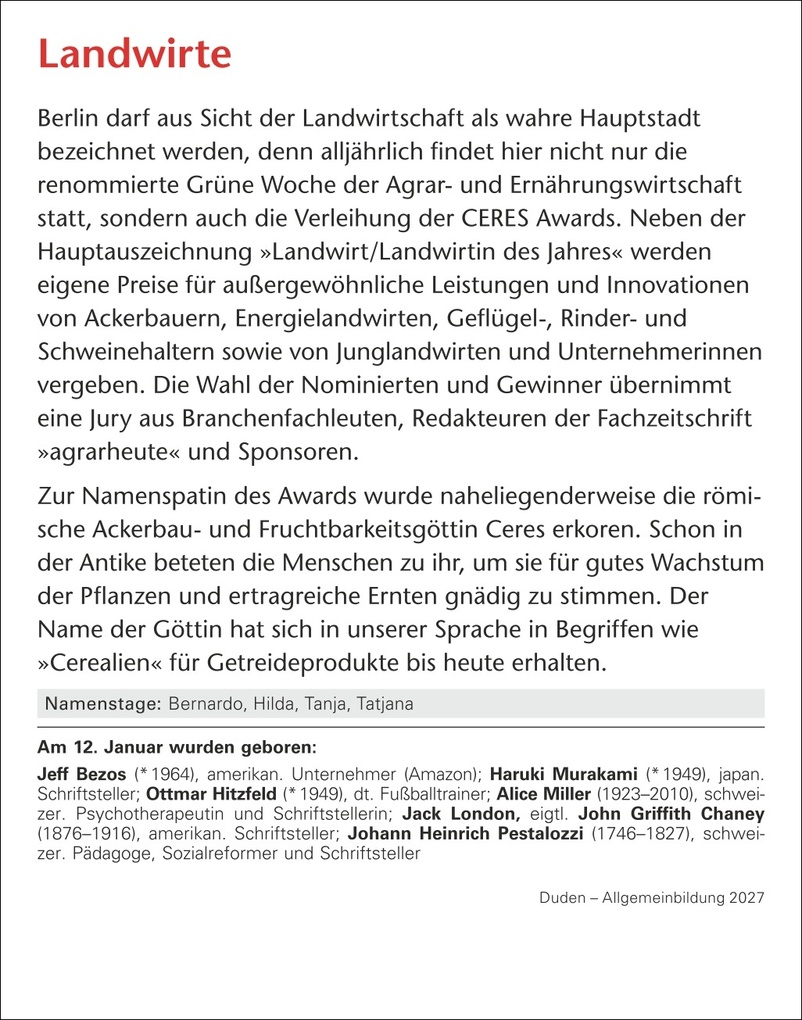 Weitere Ansicht: Duden Allgemeinbildung Tagesabreißkalender 2027 - Wissen und Quizzen | Thomas Huhnold
