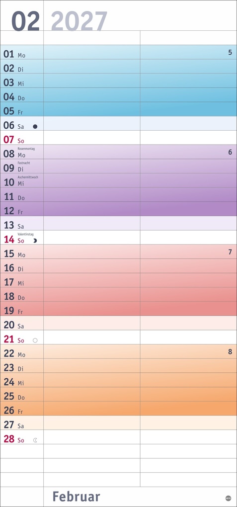 Weitere Ansicht: Bunte Wochen Planer für mich 2027