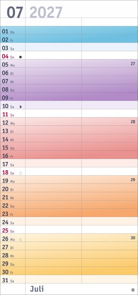Weitere Ansicht: Bunte Wochen Planer für mich 2027