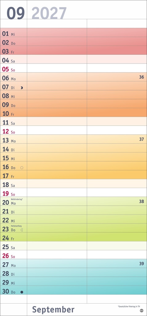 Weitere Ansicht: Bunte Wochen Planer für mich 2027