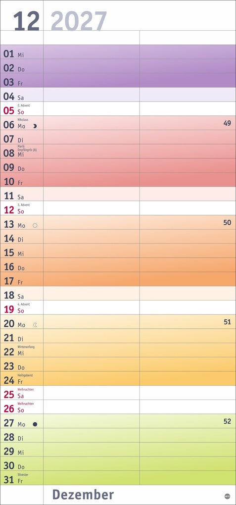 Weitere Ansicht: Bunte Wochen Planer für mich 2027
