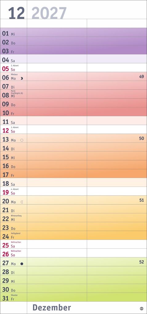 Weitere Ansicht: Bunte Wochen Planer für mich 2027