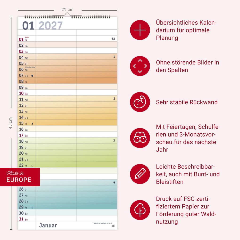 Weitere Ansicht: Bunte Wochen Planer für mich 2027