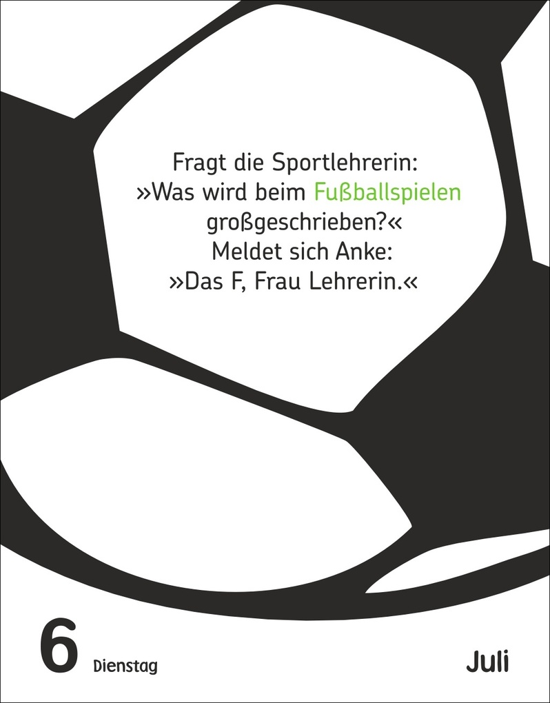 Weitere Ansicht: Fußballspaß für Kids Tagesabreißkalender 2027 - Witze, lustige Sprüche und verrückte Fakten | Jens Liebmann