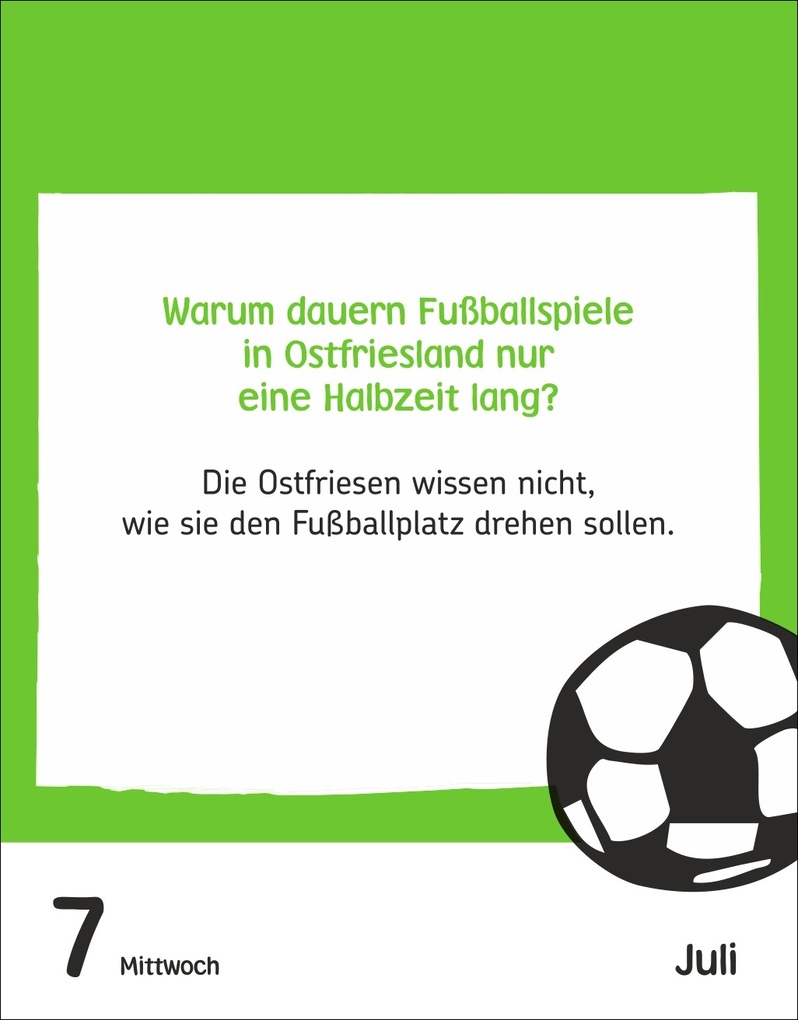 Weitere Ansicht: Fußballspaß für Kids Tagesabreißkalender 2027 - Witze, lustige Sprüche und verrückte Fakten | Jens Liebmann