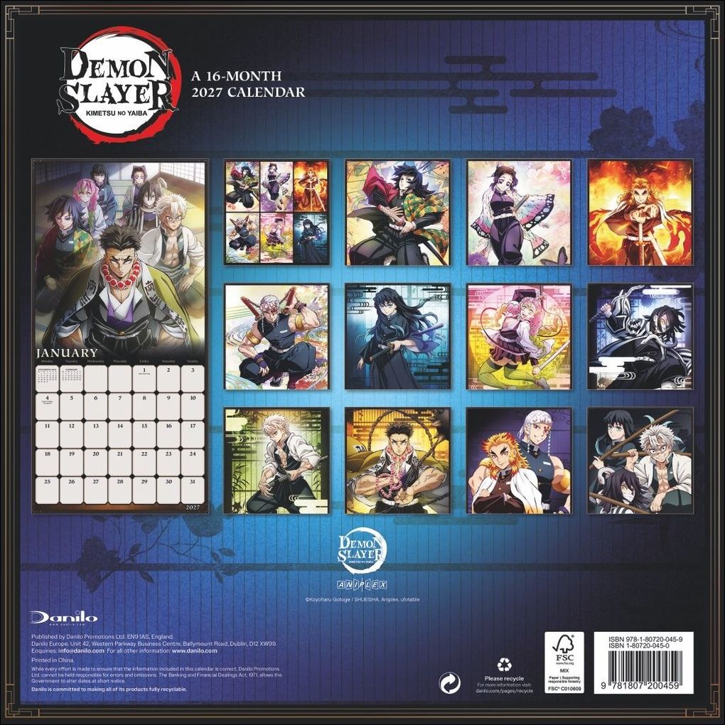 Weitere Ansicht: Demon Slayer Broschurkalender 2027