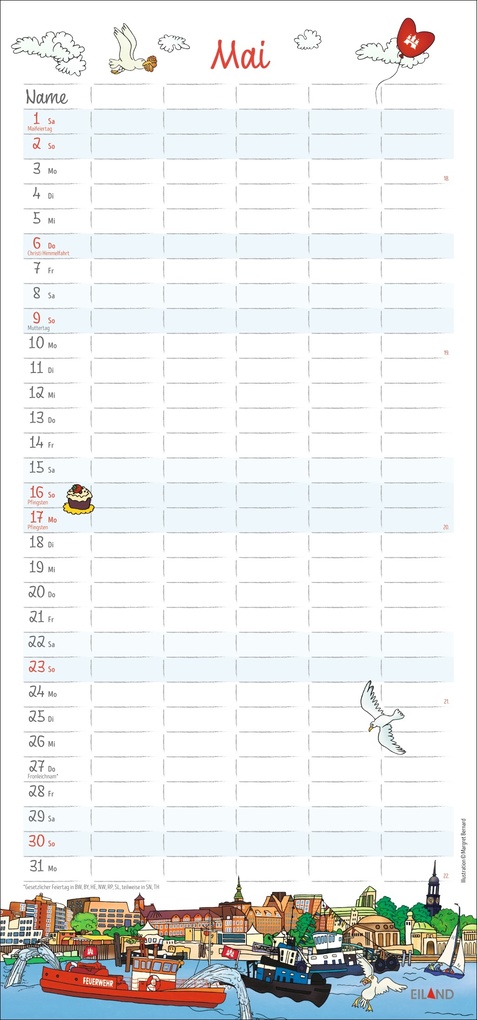 Weitere Ansicht: Der Hamburger Familienplaner 2027 - Margret Bernard