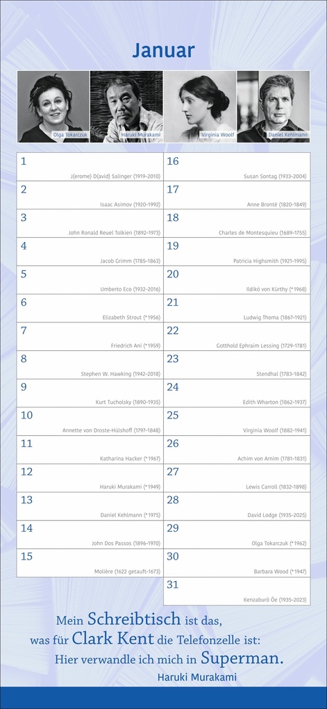 Weitere Ansicht: Der literarische Geburtstagskalender - Mit Geburtstagskindern und Zitaten