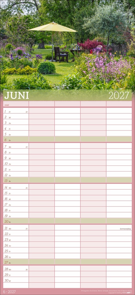 Weitere Ansicht: Garten Familienplaner 2027