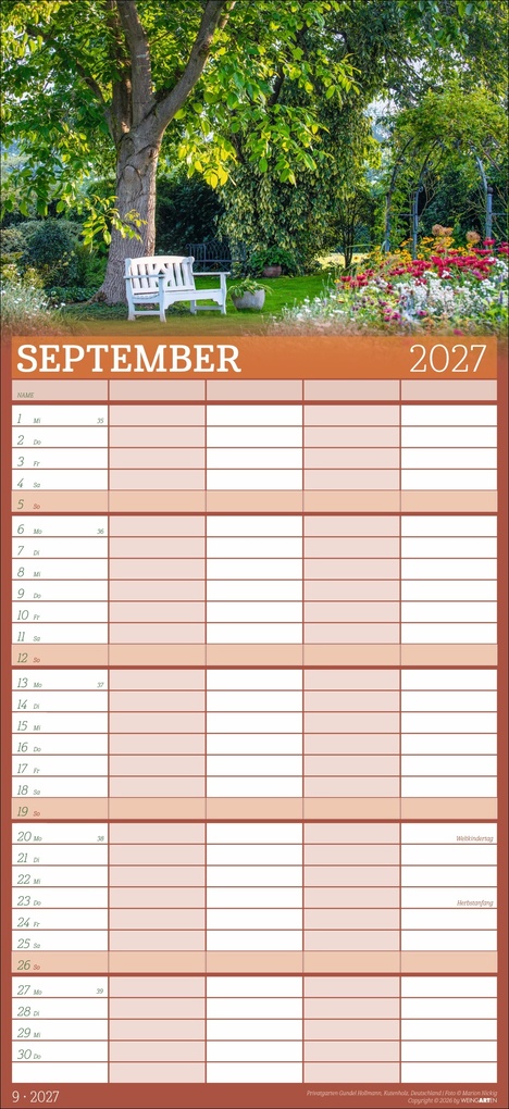 Weitere Ansicht: Garten Familienplaner 2027