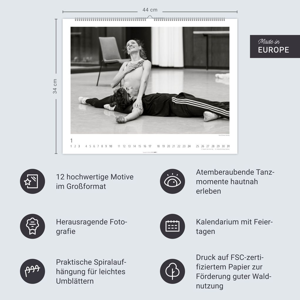 Weitere Ansicht: Ballettsaal - Stuttgarter Ballett Kalender 2027 - Stuttgarter Ballett