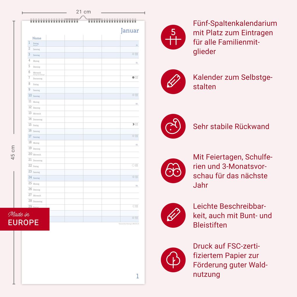Weitere Ansicht: Familienplaner zum Selbstgestalten 2027