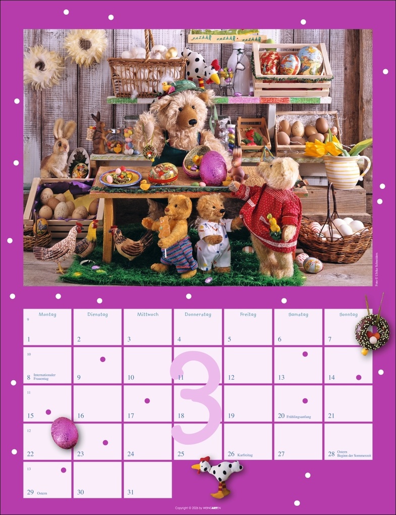 Weitere Ansicht: Teddybären Kalender 2027 | Gisela Hofmann