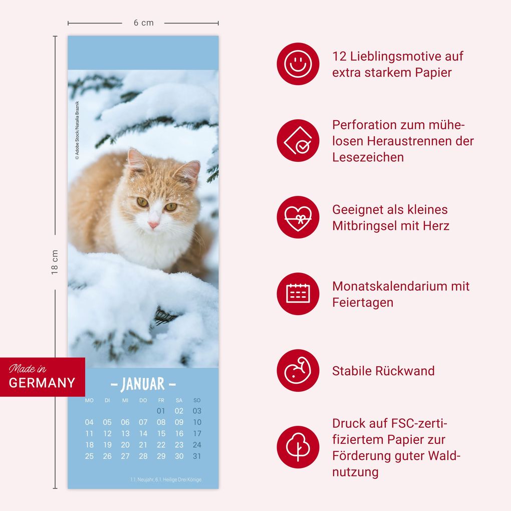 Weitere Ansicht: Katzen Lesezeichen & Kalender 2027