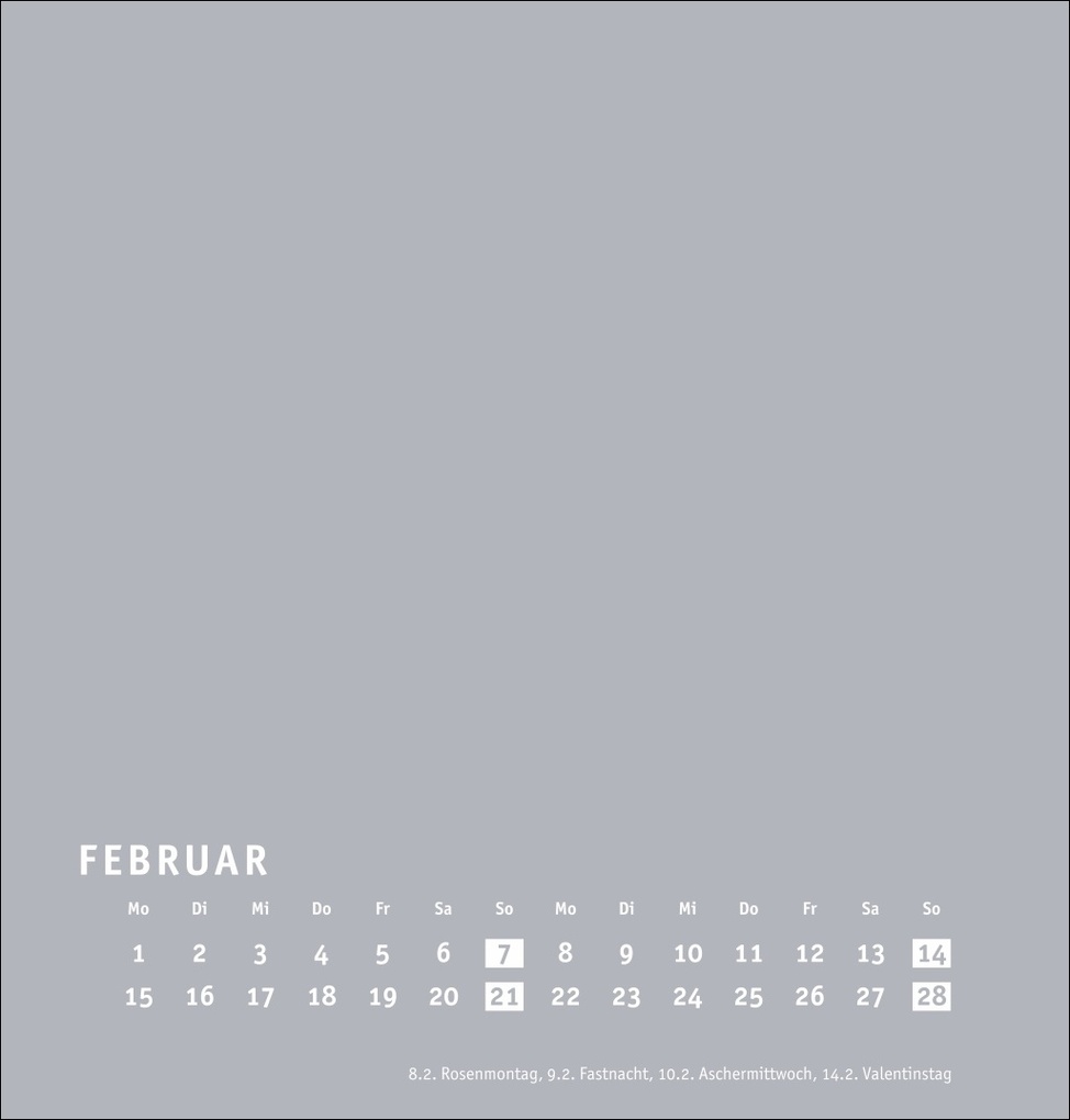 Weitere Ansicht: Premium-Bastelkalender silbergrau mittel 2027