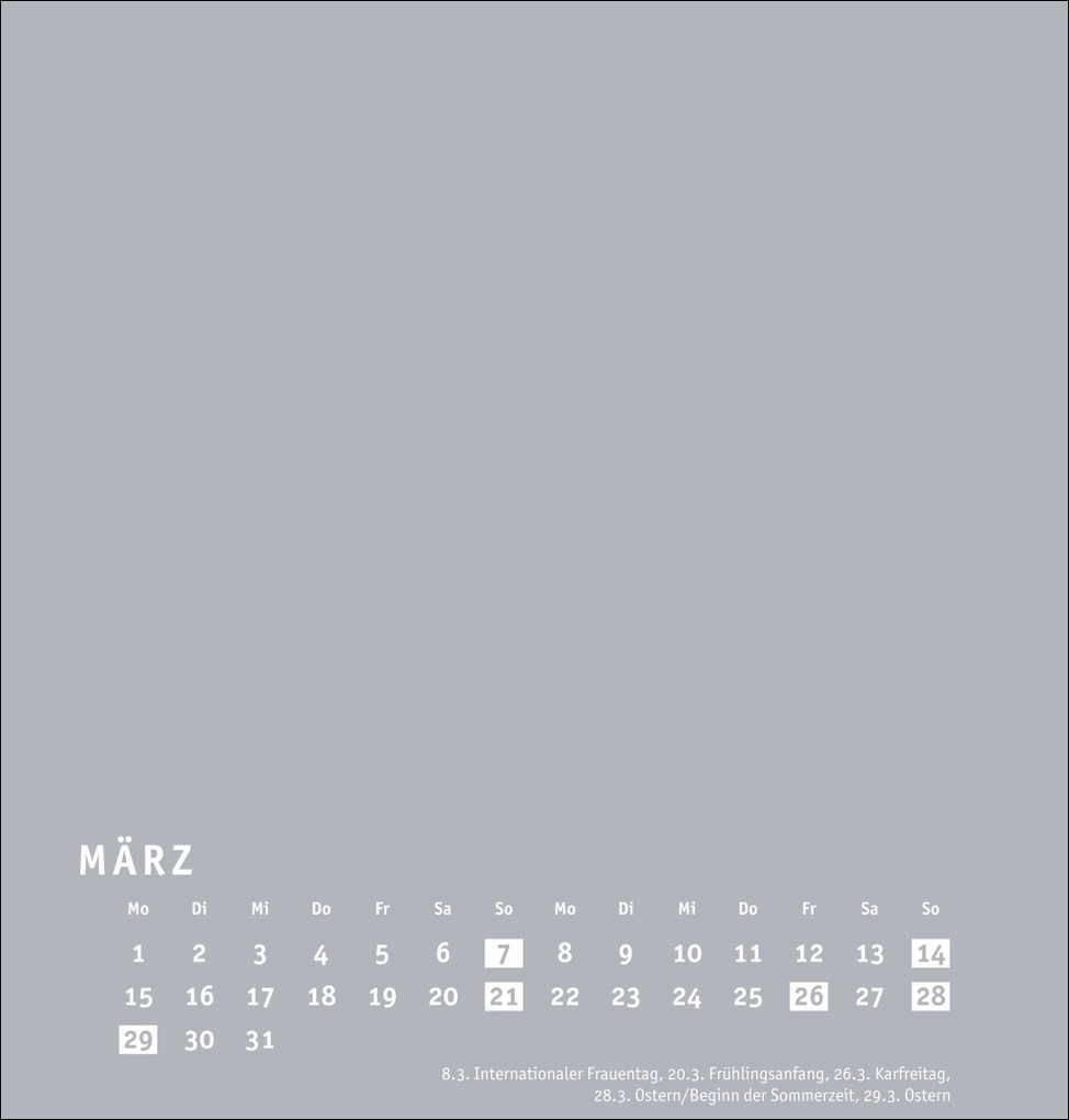 Weitere Ansicht: Premium-Bastelkalender silbergrau mittel 2027