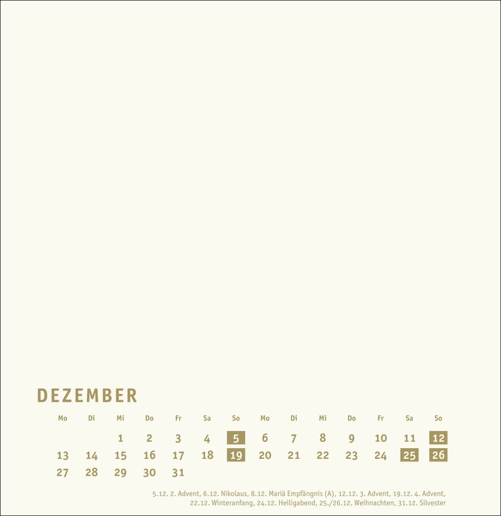 Weitere Ansicht: Premium-Bastelkalender gold groß 2027