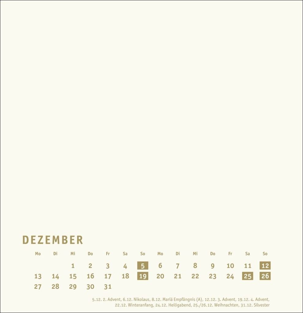 Weitere Ansicht: Premium-Bastelkalender gold groß 2027