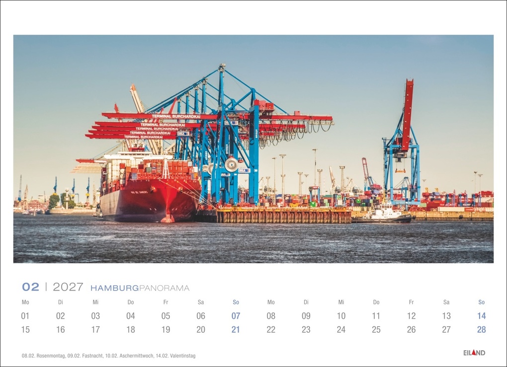 Weitere Ansicht: Hamburg Panorama-Postkartenkalender 2027