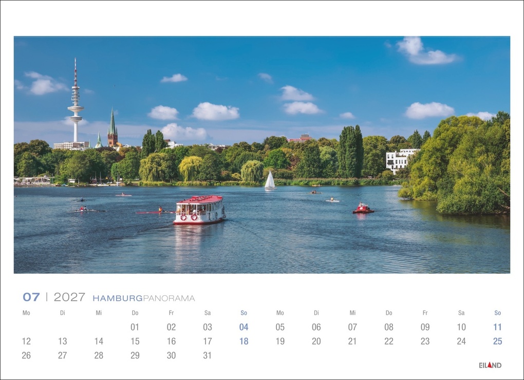 Weitere Ansicht: Hamburg Panorama-Postkartenkalender 2027
