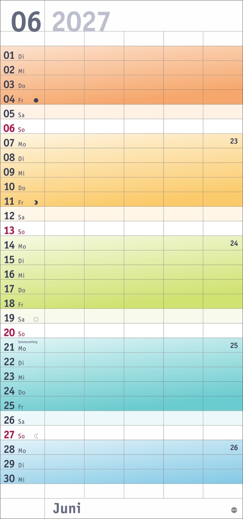 Weitere Ansicht: Bunte Wochen Familienplaner 2027