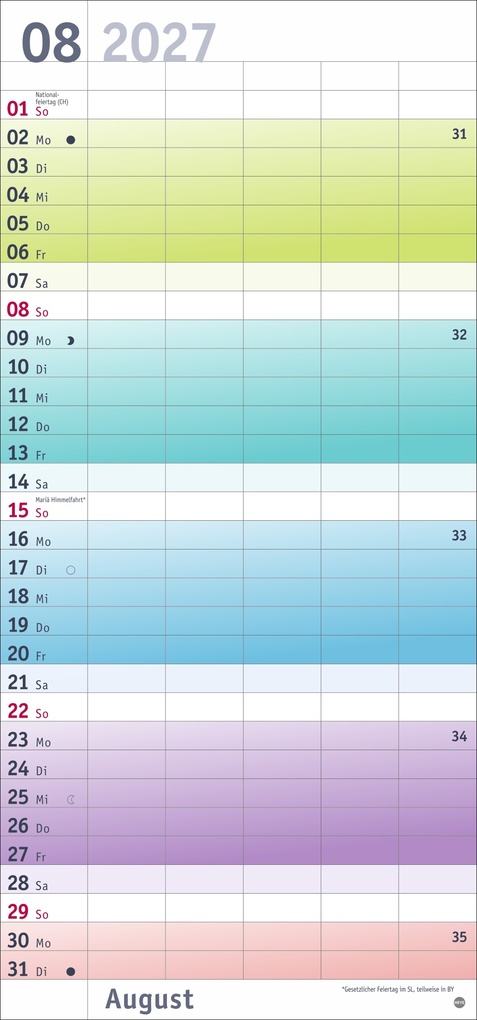 Weitere Ansicht: Bunte Wochen Familienplaner 2027