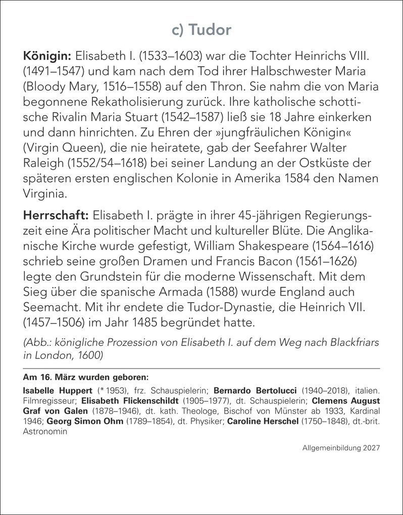 Weitere Ansicht: Allgemeinbildung Tagesabreißkalender 2027 - Das tägliche Wissens-Quiz | Berthold Budde