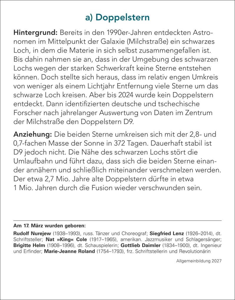 Weitere Ansicht: Allgemeinbildung Tagesabreißkalender 2027 - Das tägliche Wissens-Quiz | Berthold Budde