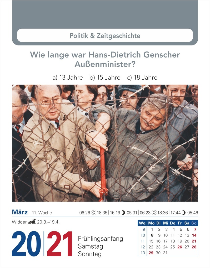Weitere Ansicht: Allgemeinbildung Tagesabreißkalender 2027 - Das tägliche Wissens-Quiz | Berthold Budde