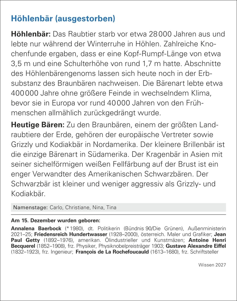 Weitere Ansicht: Wissen Tagesabreißkalender 2027 - Quizfragen aus Geschichte, Politik, Kultur, Technik und Sport | Berthold Budde