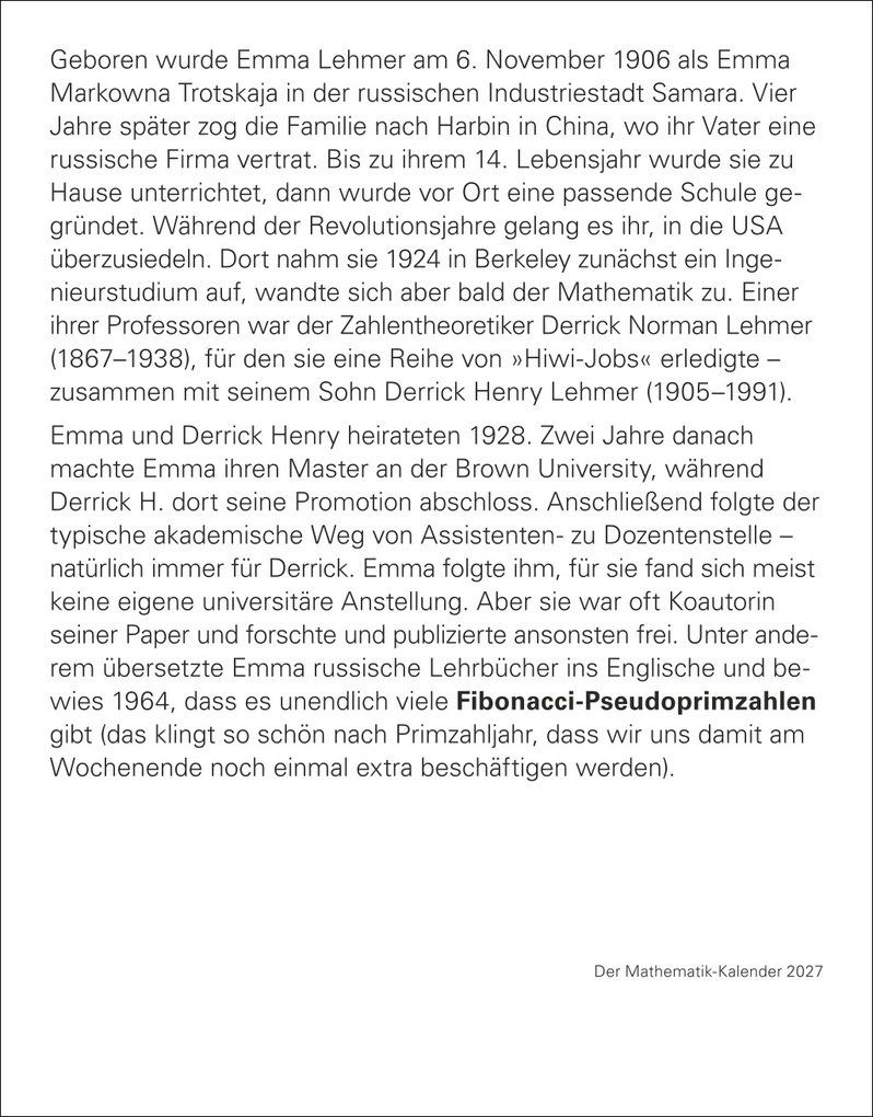 Weitere Ansicht: Der Mathematik-Kalender Tagesabreißkalender 2027 - Nachts teile ich heimlich durch Null | Matthias Delbrück, Carsten Heinisch