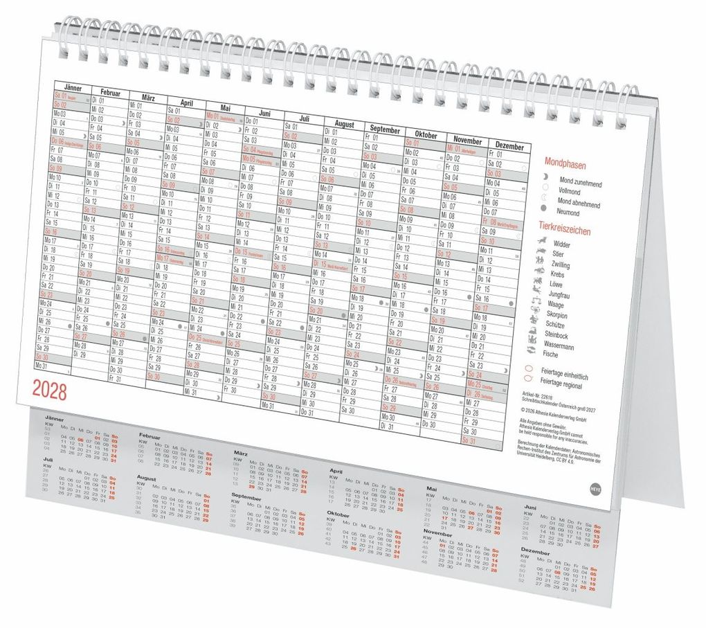 Weitere Ansicht: Schreibtischkalender Österreich groß 2027