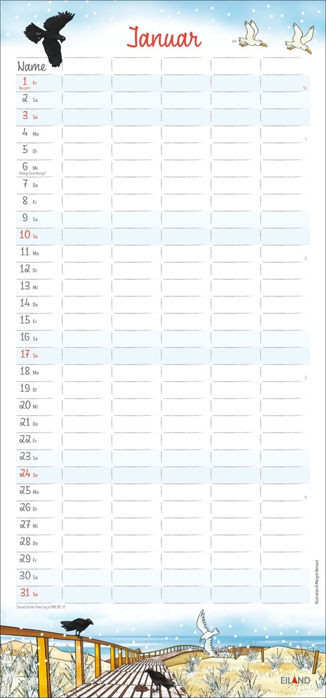 Weitere Ansicht: Der Sylter Familienplaner 2027 - Margret Bernard