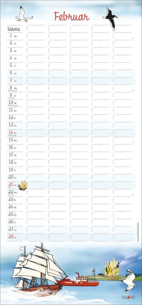Weitere Ansicht: Der Sylter Familienplaner 2027 - Margret Bernard