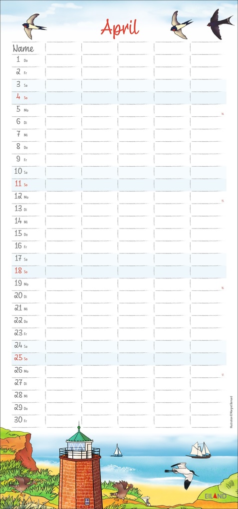 Weitere Ansicht: Der Sylter Familienplaner 2027 - Margret Bernard