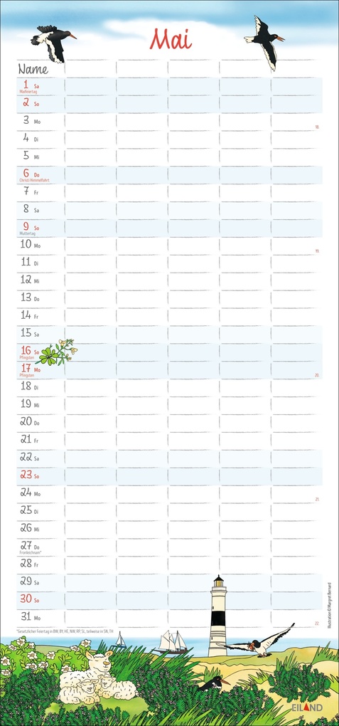 Weitere Ansicht: Der Sylter Familienplaner 2027 - Margret Bernard