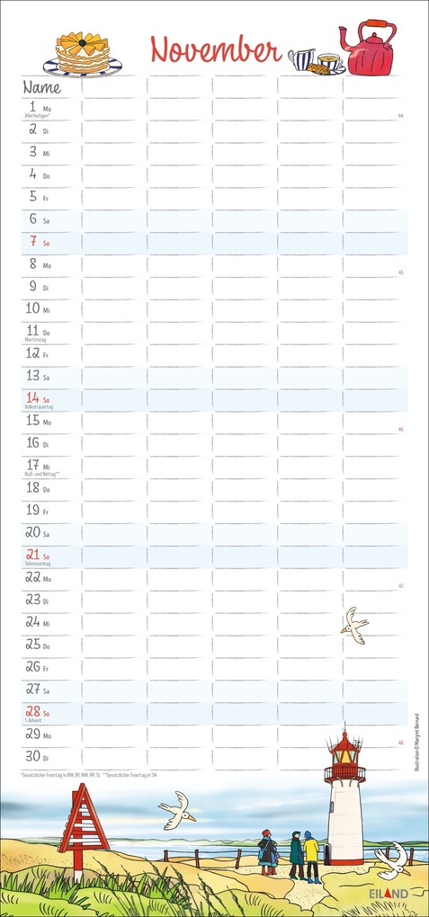 Weitere Ansicht: Der Sylter Familienplaner 2027 - Margret Bernard