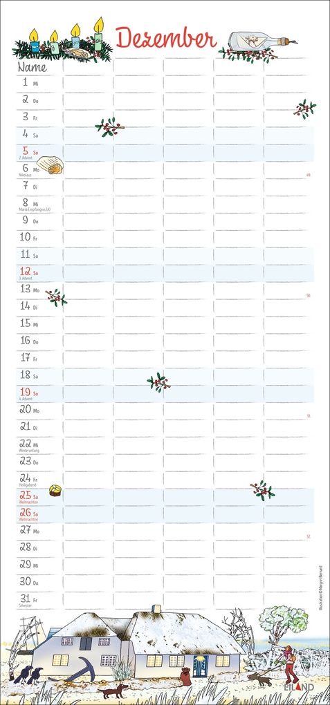 Weitere Ansicht: Der Sylter Familienplaner 2027 - Margret Bernard